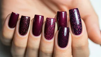 Chic Festive Nails: 7 Burgundy Manicure Designs