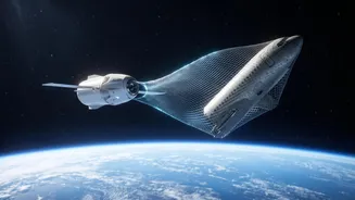 How Satellite Garbage In Low Earth Orbit Is Swept By Magnetic Net Systems