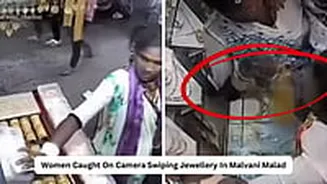 Caught on Camera: Two Women Seen Swiftly Lifting Jewellery While Others Distract Shopkeeper In Mumbai's Malad - WATCH