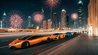 Dubai Celebrates Weekend with Fireworks, Cars
