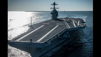 USS Gerald Ford, World’s Most Expensive Warship & Trump’s Favourite, On Record-Breaking Trip