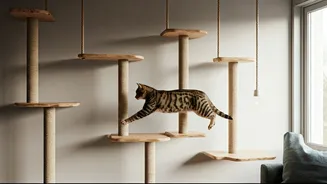 Install Customized Multi Level Wall Climbing Paths For Cats