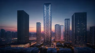 Space Starved Urban Spaces Upgrade Aesthetics Using Lit Vertical Towers
