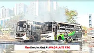 Massive Blaze Erupts Inside Bus At Mumbai's Wadala RTO; No Injuries Reported - WATCH