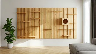 Empty Wall Spaces Turned Into Vibrant Wooden Cat Playgrounds