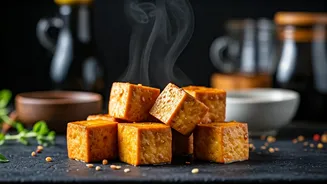 Crispy Tofu's Sweet Symphony: Maple-Soy Glaze Delight