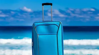 Smart beach trip packing with vacuum compression pouches saves valuable luggage space
