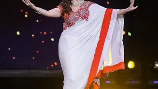 The Details Behind Madhuri Dixit Sarees: The Range of Colours in Madhuri Dixit's Festive Wardrobe