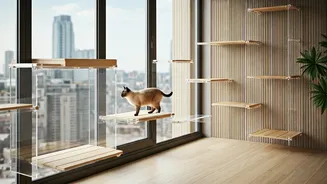 Install Multi-Tiered Hanging Walkways To Entertain High-Rise House Cats