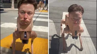 Robotic dog with Musk face sparks conversation in San Francisco