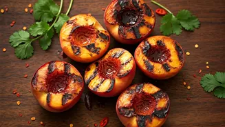 Get Backyard Party Ready With Chili Glazed Grilled Peaches Trend