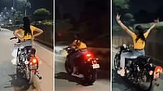 Indore: Woman Does Bike Stunt Without Helmet