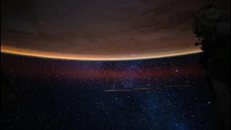 NASA shows ISS photo of Earth's horizon glowing orange