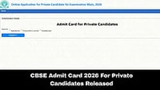 CBSE Main Exam Admit Card 2026 For Private Candidates Issued; Check Details Here