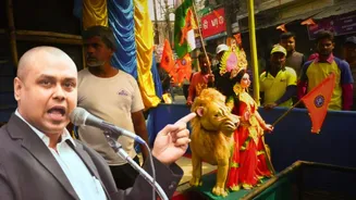 Khardaha News: পোড়া মঞ্চেই ভারতমাতার পুজো, তৃণমূলকে কাঠগড়ায় দাঁড় করিয়ে হুঙ্কার কৌস্তবের