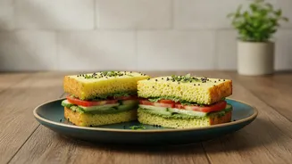 Dhokla Sandwiches Work Best with Fresh, Firm Vegetable Slices