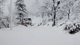 Jammu-Srinagar Highway closed after heavy snowfall; Kashmir valley blanketed in thick snow
