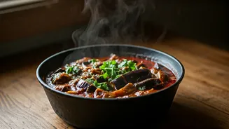 Traditional Slow-Simmered Regional Aubergine Curries Dominate Weeknight Family Menus