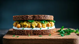 20g Protein Powerhouse: The Ultimate Vegetarian Chickpea & Greek Yogurt Breakfast Sandwich