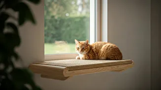 Sisal Window Floating Benches Create Safe Indoor Cat Playgrounds