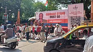Protesters gather at Shivaji Park