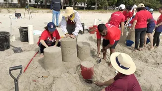 Building sandcastles isn't just fun; it's great for hand-eye coordination
