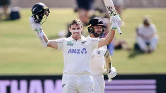 New Zealand's Tom Latham sets records with 15th Test century