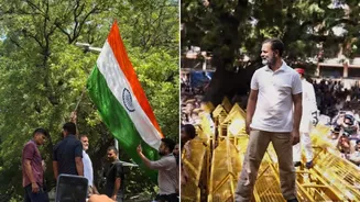 Rahul tries to enter Akashvani Bhawan during INDIA bloc march