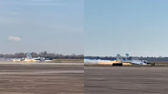 NASA plane touches down without landing gear, flames erupt | Watch