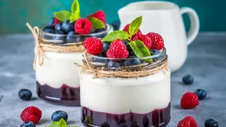 Quick Snack Adds Important Context To Quick Berry Parfait With Fruit And Yoghurt