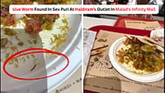Shocking! Live Worm Found In Sev Puri At Haldiram’s Outlet In Malad's Infinity Mall; Video Sparks Food Safety Concerns In Mumbai