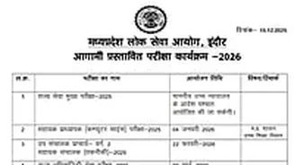 MPPSC Exam Calendar 2026 Released; Check Full Schedule Here