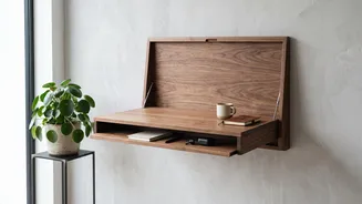Why Wall-Mounted Drop-Leaf Desks Are Ideal Work-From-Home Decor Solutions For Small Rental Spaces