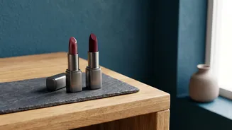 Wear burgundy lipstick from day to night