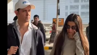 Hrithik Roshan And Saba Azad Keep It Effortlessly Stylish At Mumbai Airport