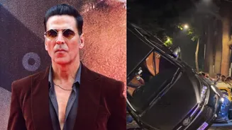 Akshay Kumar's Security Vehicle, Auto Rickshaw Collide In Road Accident; Visuals Show Damaged Car