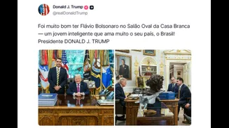 Trump se manifesta sobre encontro e elogia Flávio Bolsonaro