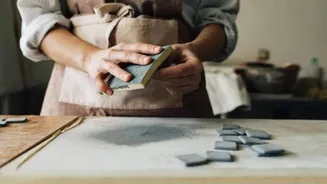 How to make hand-stamped clay tiles