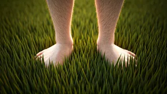 Walk Barefoot On Natural Damp Grass To Correct Posture Naturally