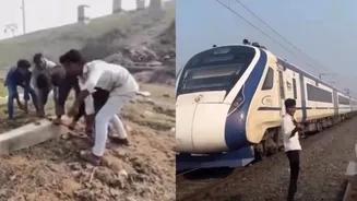 ‘Rukwa Diya Vande Bharat Ko’: Men Put Wooden Logs And Cement Columns On Train Track In Viral Video