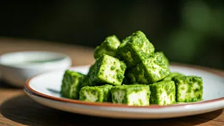 Healthy Paneer Cubes In Green Mint Chutney Trend High