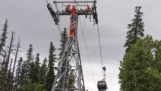 Nearly 300 Tourists, Stranded in Gulmarg Cable Car Malfunction, Rescued After 6-Hour Mission | Video