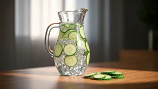 Cucumber-Infused Water Is A Summer Desk Essential