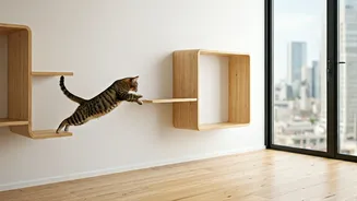 Soft Stepping Shelves Help Urban Cats Exercise Indoors Safely Now