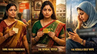 3 Women Will Decide Elections 2026: Tamil Nadu Housewife, Bengal Voter, and Kerala Gulf Wife