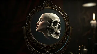 Optical Illusion Reveals Your Emotional Nature: Skull or Woman in Mirror?