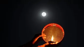 Karwa Chauth moonrise times for New Delhi Mumbai Kolkata tonight