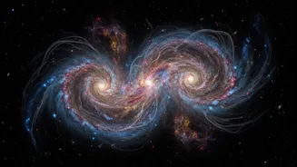 How Interstellar Magnetic Fields Warp During Violent Galactic Mergers As Photographed By Space Telescopes