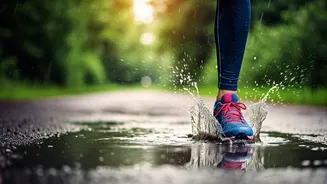 Fitness Lovers Adapt To The Rain