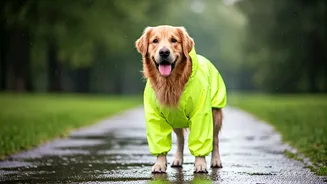 Dog Owners Go Crazy Over Bright Neon Waterproof Raincoat Options